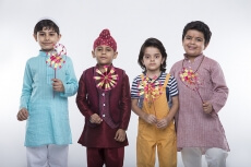 kids with windmill toy