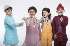 kids with candy