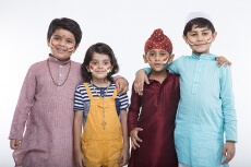 kids from different religions standing together 