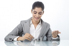 woman counting money