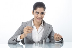 woman counting money