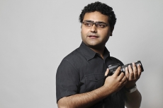 professional photographer with dslr camera