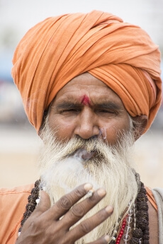 pilgrim at pushkar camel fair