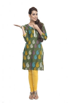 woman in indian wear showing with finger