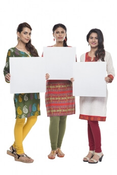 indian three women with placard