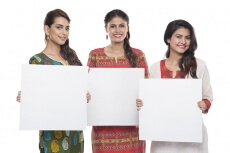 indian three women with placard
