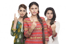 indian women posing happiness
