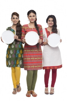 housewife holding with white plate