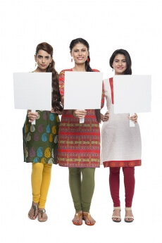 indian three women with placard