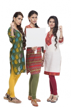 indian three women with placard