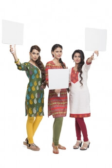 indian three women with placard