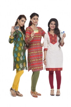 Indian women with credit cards