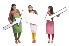 indian three women with placard