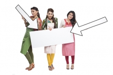 indian three women with placard