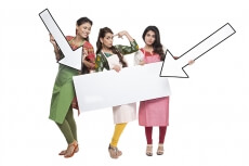 indian three women with placard