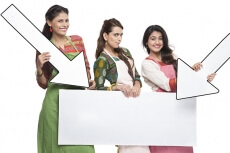 indian three women with placard