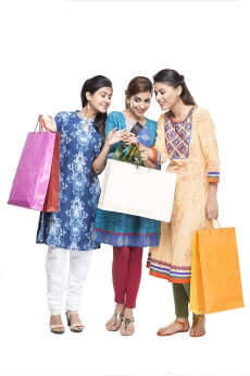 woman with shopping bags 