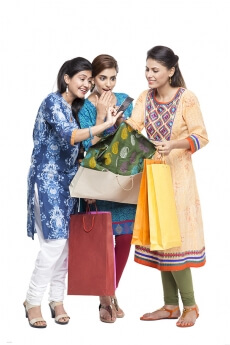 woman with shopping bags 