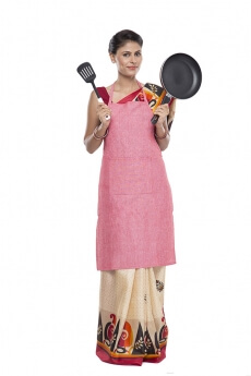 women wearing apron with kitchen utensils