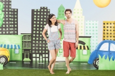 Couple posing for photograph