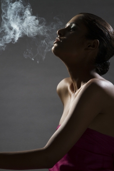 Smoke and girl