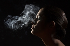 Smoke and girl