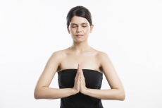 young woman doing yoga exercise