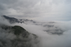 Mountains covered with clouds